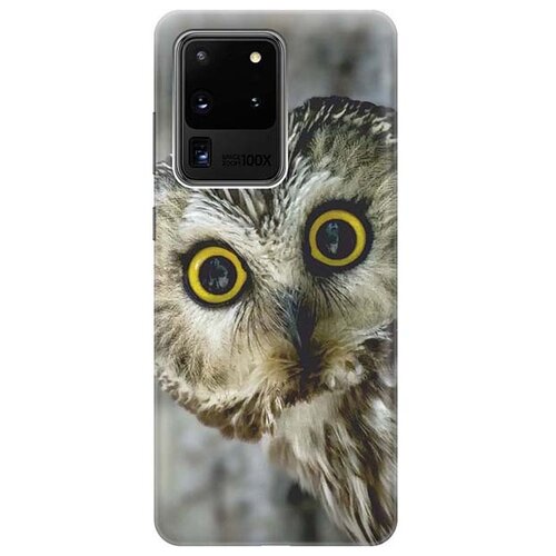 фото Чехол - накладка artcolor для samsung galaxy s20 ultra с принтом "удивленная сова" re:pa
