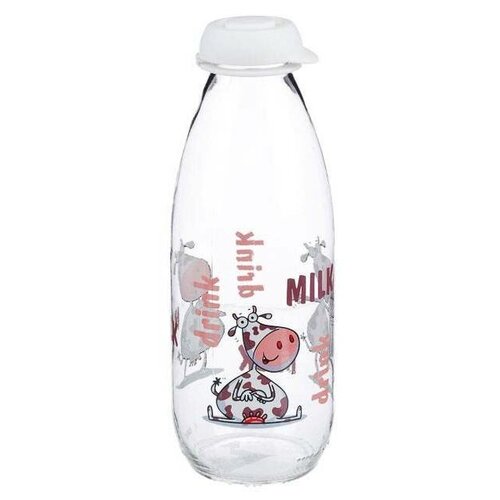 фото Бутылка для молока herevin милки 1000 мл, стекло, 111708
