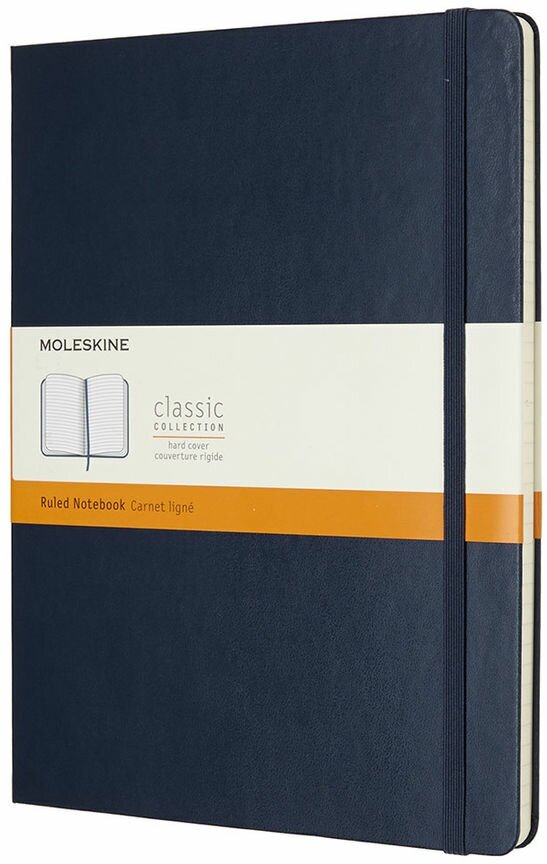 Блокнот Moleskine CLASSIC, 192стр, в линейку, твердая обложка, синий [qp090b20]