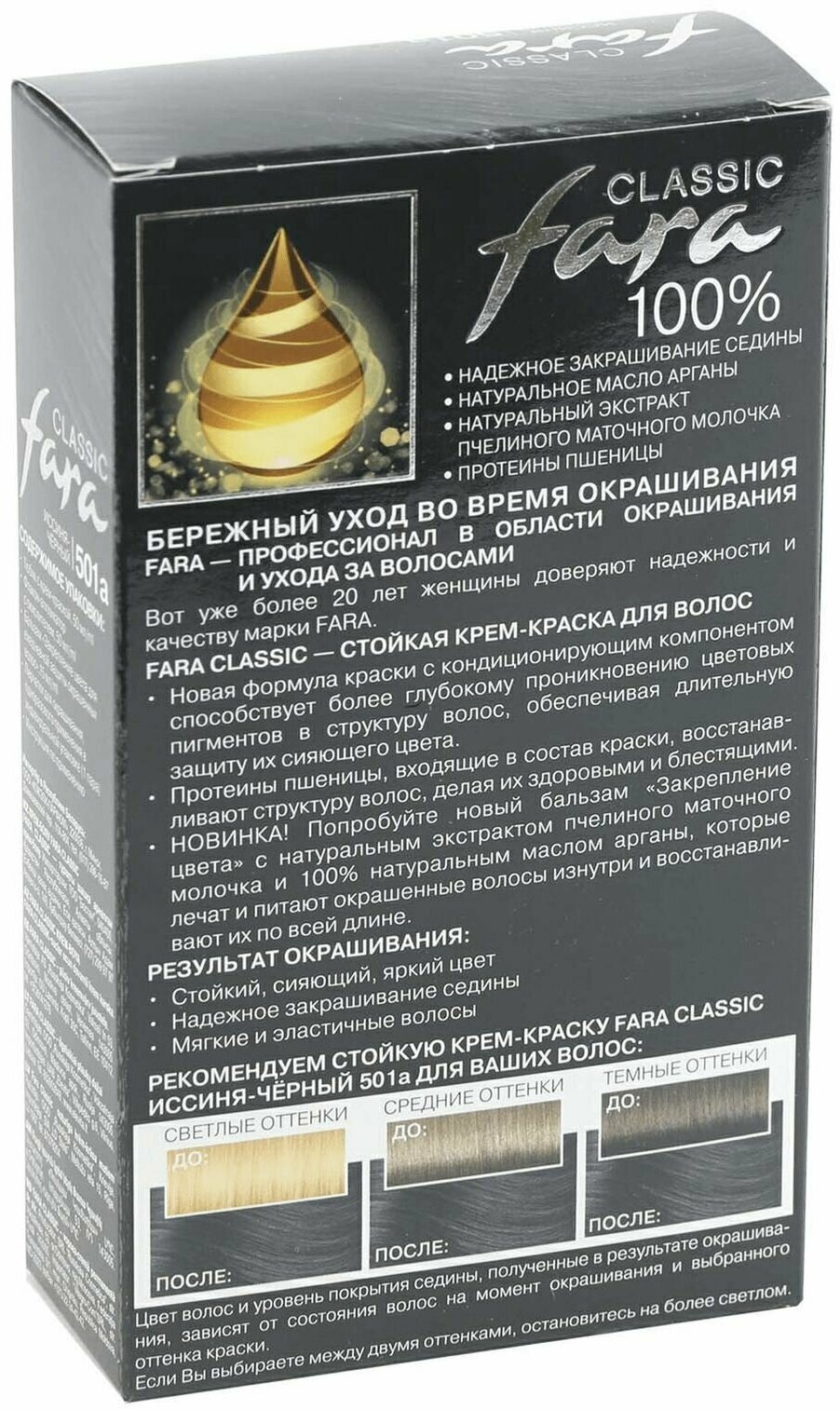 Краска для волос Fara Classic 501а иссиня-черный