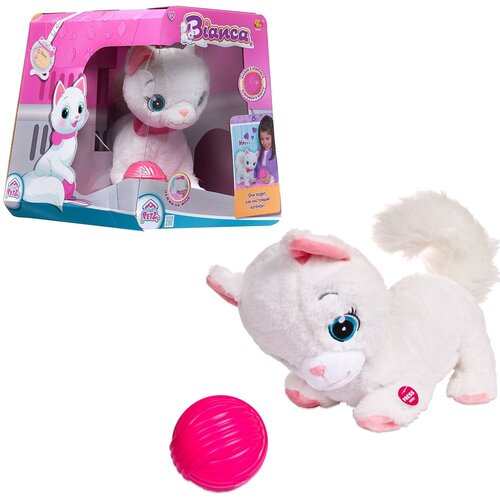 Игрушка интерактивная IMC Toys Club Petz Кошка Bianca интерактивная, в комплекте с клубком, на батарейках 95847