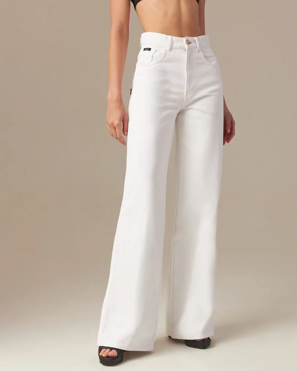 Лучшие Женские джинсы белого цвета с высокой посадкой