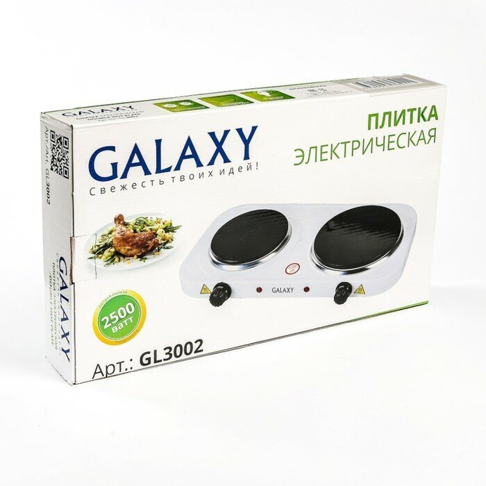 Galaxy Плитка электрическая Galaxy GL 3002, 2 конфорки, 2500 Вт, белая - фотография № 5
