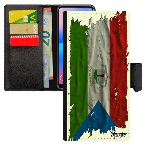 фото Чехол книжка на мобильный xiaomi redmi 6a, "флаг гвинеи экваториальной на ткани" патриот utaupia