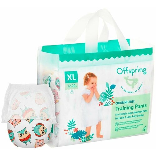 Подгузники-трусики Offspring Совы XL 12-20кг 30шт х 2шт