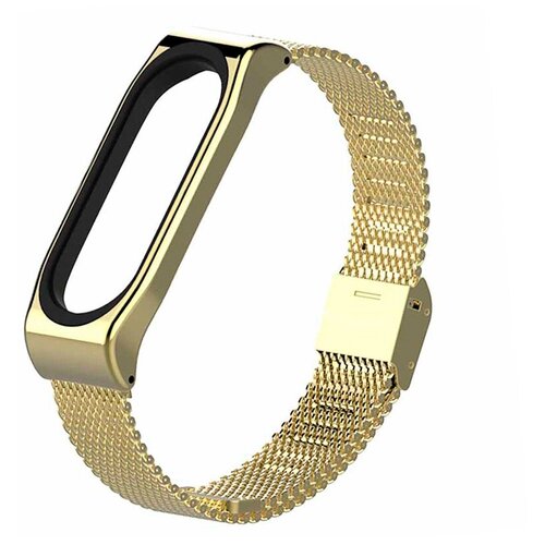 Ремешок металлическая сетка MILAN для Xiaomi Mi Band 5 (Gold)