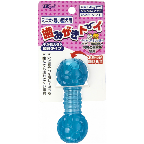 Игрушка для собак Japan Premium Pet в виде гантели, с функцией чистки зубов и массажа десен, для средних и мелких пород, розовая.