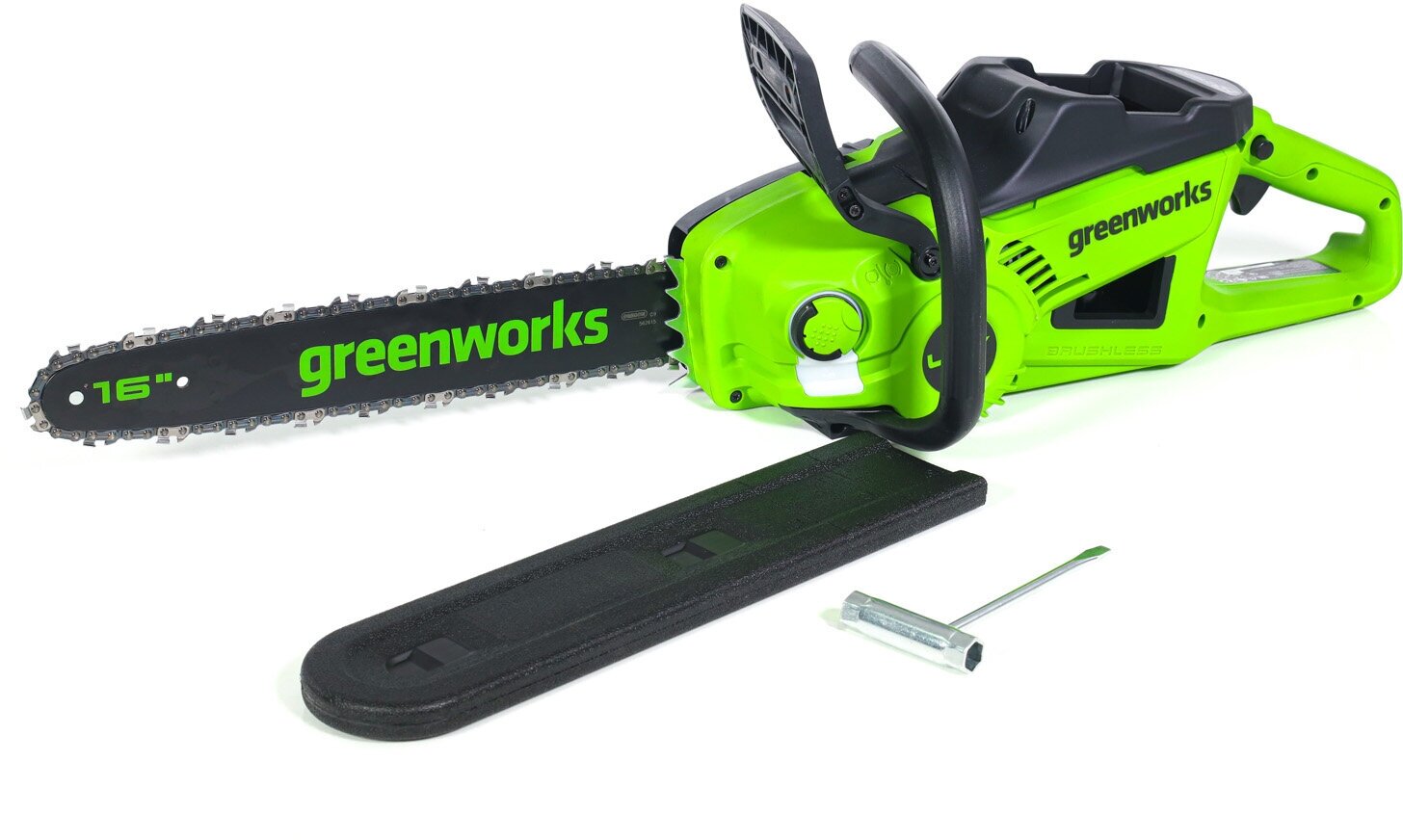 Цепная пила аккумуляторная Greenworks Арт. 2008807, 40V, 40 см, 2000 Вт, бесщеточная, без АКБ И ЗУ - фотография № 10