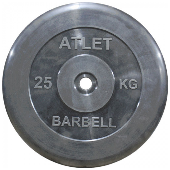 Диск обрезиненный MB Barbell d 31 мм чёрный 25,0 кг Atlet MB-AtletB31-25