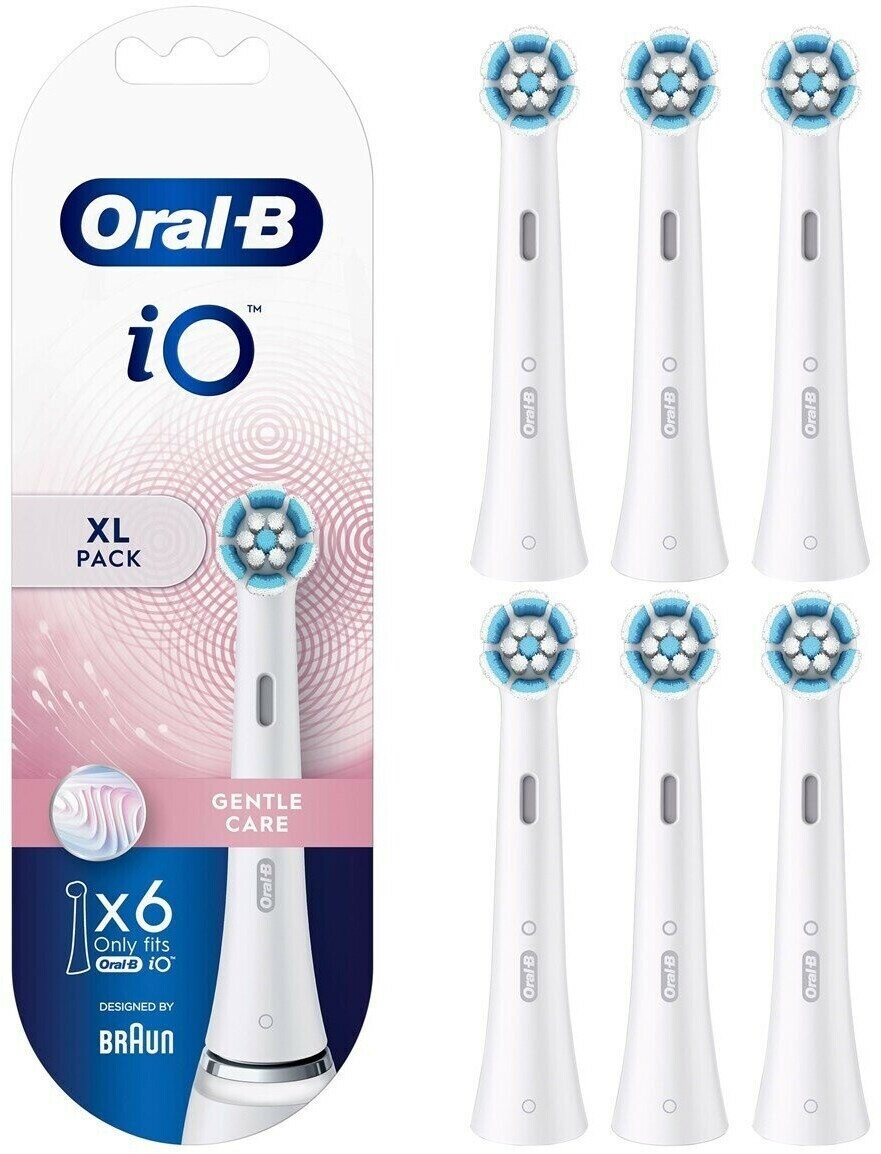 Набор насадок Oral-B iO Gentle Care для электрической щетки, белый, 6 шт. - фотография № 2