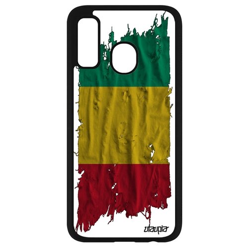 фото Чехол для телефона samsung galaxy a40, "флаг гвинеи на ткани" государственный страна utaupia
