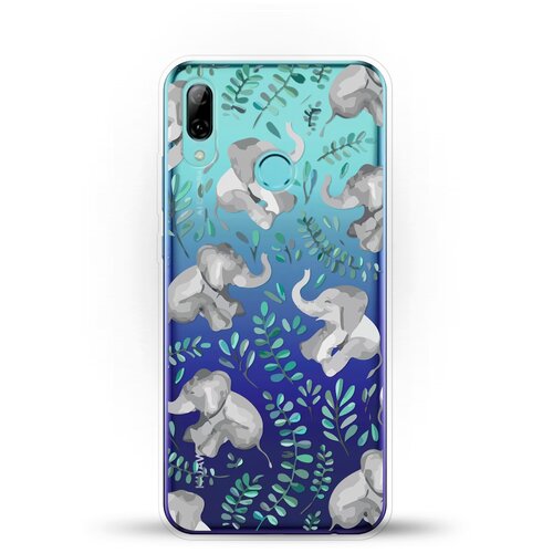 фото Силиконовый чехол узор из слонов на huawei p smart (2019) andy & paul