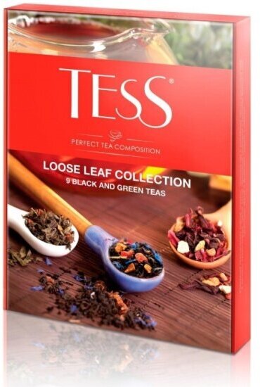 Набор чая Tess Коллекция 9 видов, листовой с добавками, 350 г
