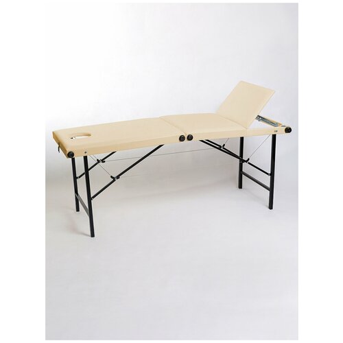 Кушетка складная массажная 3-секционная с дополнительным поролоном Masscomplekt 18065 ВЛ бежевый 9630₽