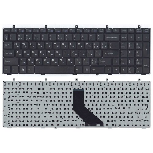 Клавиатура для ноутбука DNS 0170720 Clevo W350 w370 черная плоский ENTER 1916₽