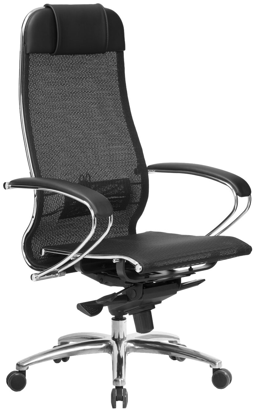 Компьютерное кресло Метта Samurai S-1.04 офисное, обивка: текстиль/искусственная кожа, цвет: черный плюс