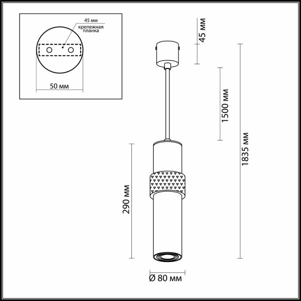 ODEON LIGHT 4739/5L L-VISION ODL20 311 золотой/черный Подвес GU10 5W 220V AFRA