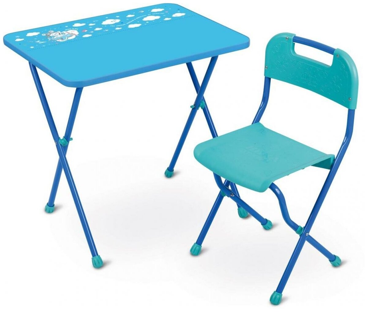Комплект "Алина" дет. (3-7 лет, стол+стул пластм , выс.57 см) голубой КА2/Г