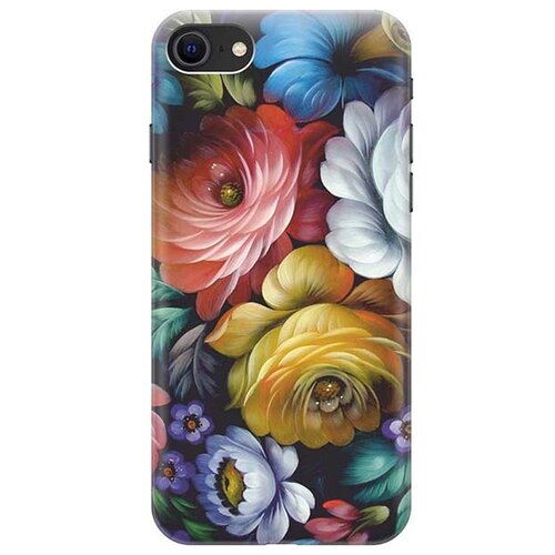 фото Чехол - накладка artcolor для apple iphone 7 / 8 / se (2020) с принтом "цветочная роспись" re:pa