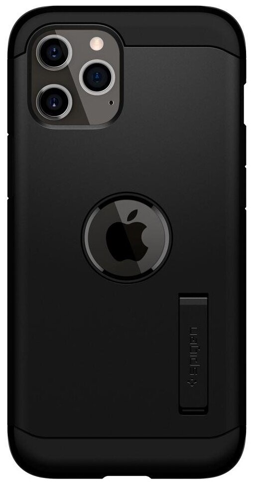 Чехол Spigen на Apple iPhone 12/12 Pro (ACS01710) Tough Armor / Спиген чехол для Айфон 12 с подставкой, противоударный, с защитой камеры, черный