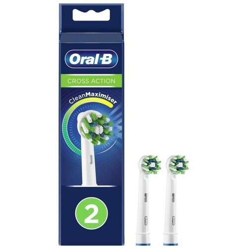 Насадка ORAL-B EB50RB, для зубной щетки CrossAction, 2 шт электрическая зубная щетка oral b vitality crossaction d100 413 1 белая