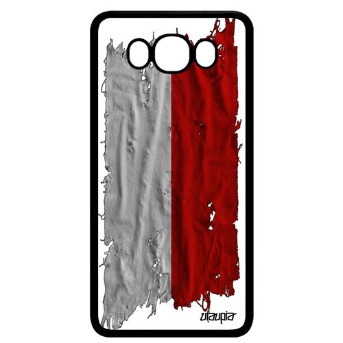 фото Чехол на мобильный galaxy j7 2016, "флаг польши на ткани" страна utaupia