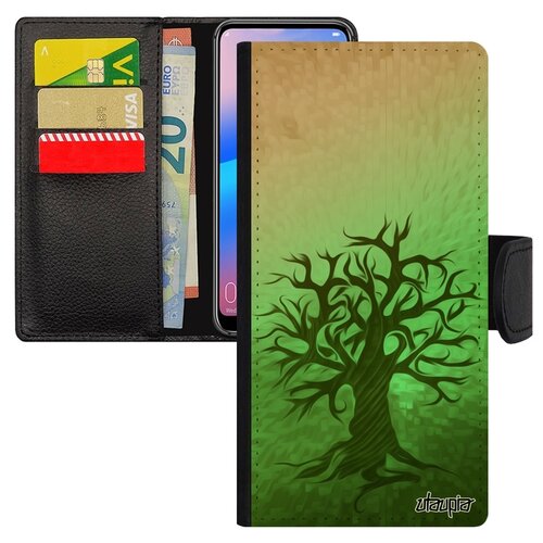 фото Чехол-книжка на смартфон хуавей p20 про уникальный дизайн дерево жизни древо лес utaupia