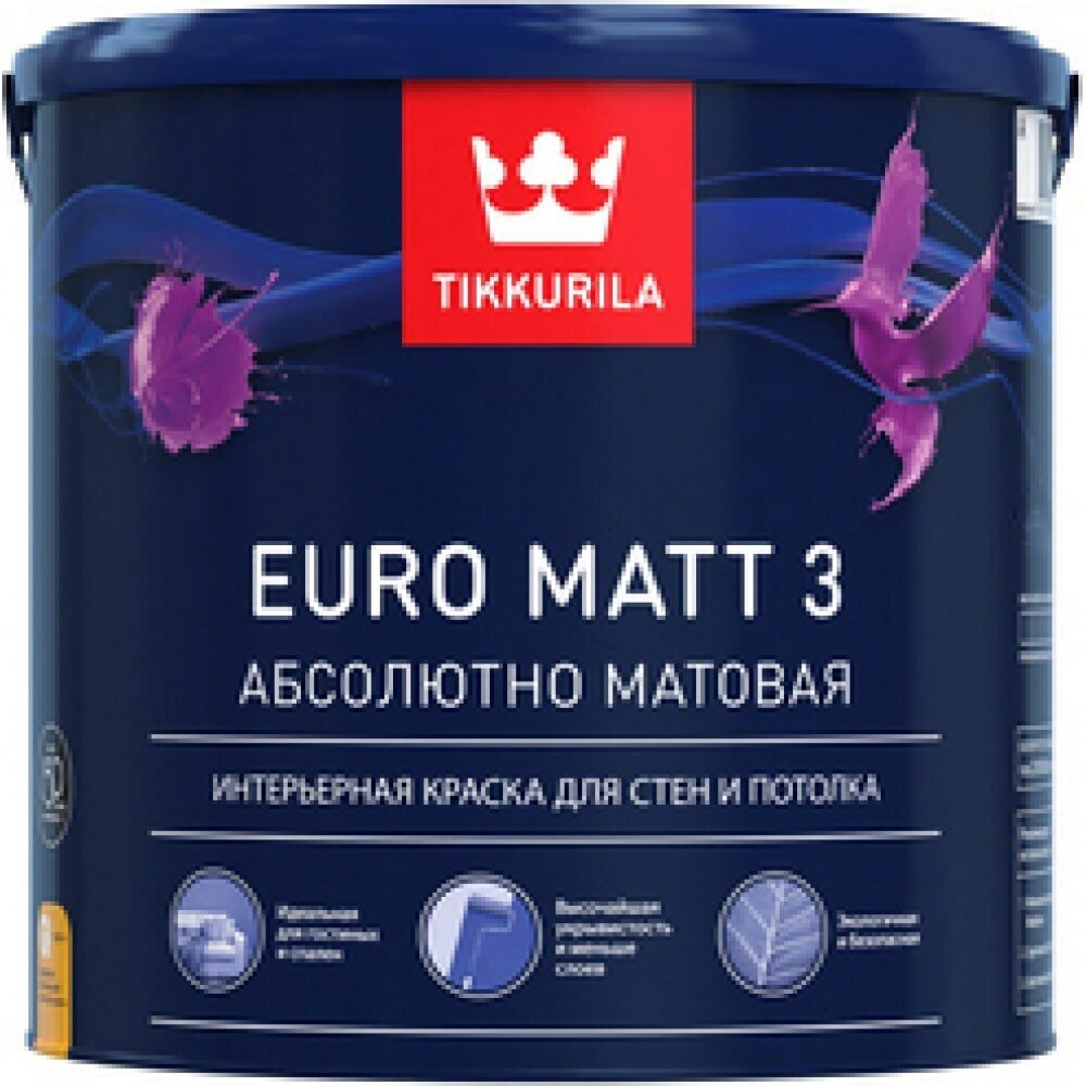 Tikkurila Краска интерьерная EURO MATT 3 A гл/мат 0,9л 700001111