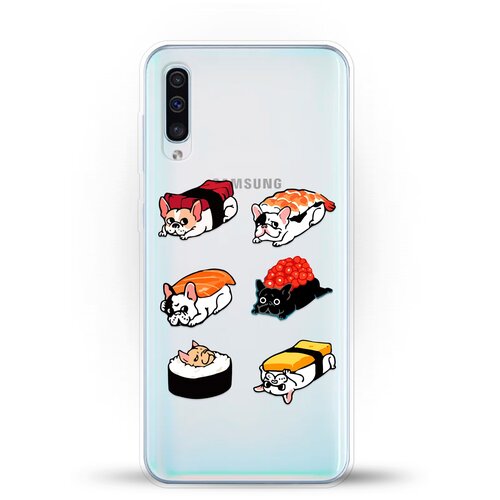 фото Силиконовый чехол суши-собачки на samsung galaxy a50 andy & paul