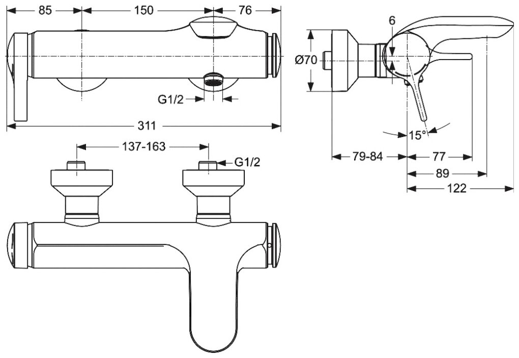 Смеситель для ванны Ideal standard - фото №2