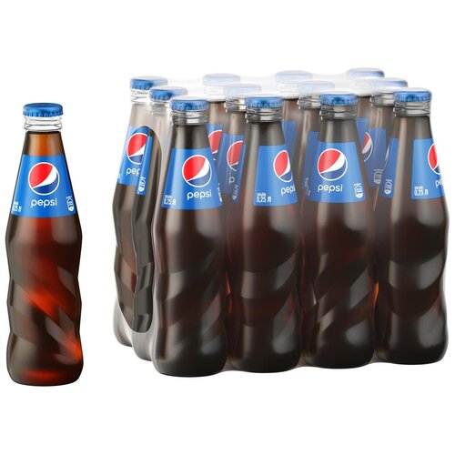 Газированный напиток Pepsi Cola, 0.25 л, стеклянная бутылка, 12 шт.