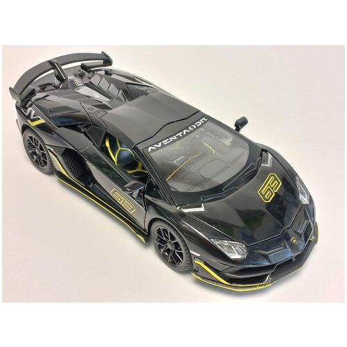 Машинка Lamborghini Aventador со съемной крышей 1:24, металлическая, свет, звук машинка металлическая инерционная lamborghini aventador 1 24 черная свет звук