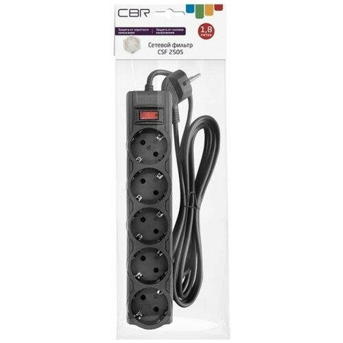 Сетевой фильтр CBR CSF 2505-1.8 PC Black