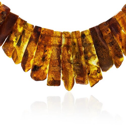 фото Бусы, янтарь, длина 46 см, коричневый amberhandmade