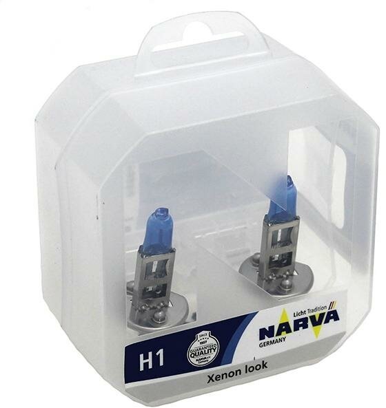 Лампа галогенная H1 12V 55W RANGE POWER WHITE 4300K (кт.2шт) NARVA