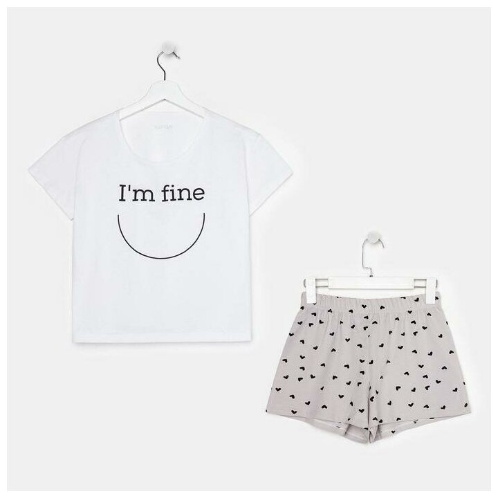 Пижама KAFTAN "I'm fine" женская, цвет белый , размер 48-50 - фотография № 12