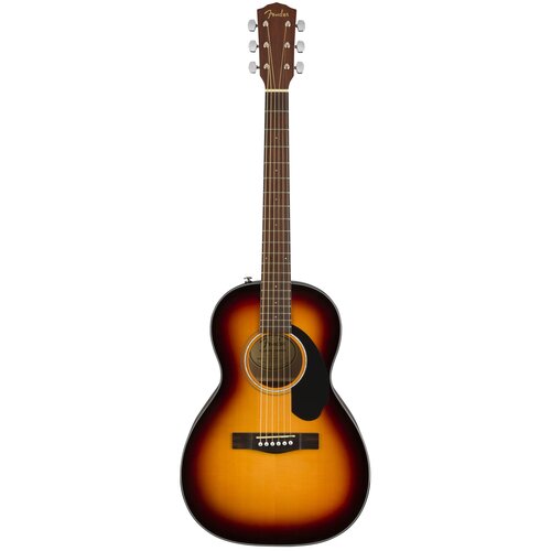 фото Fender cp-60s parlor sunburst wn акустическая гитара парлор, топ массив ели, накладка орех, цвет санберст