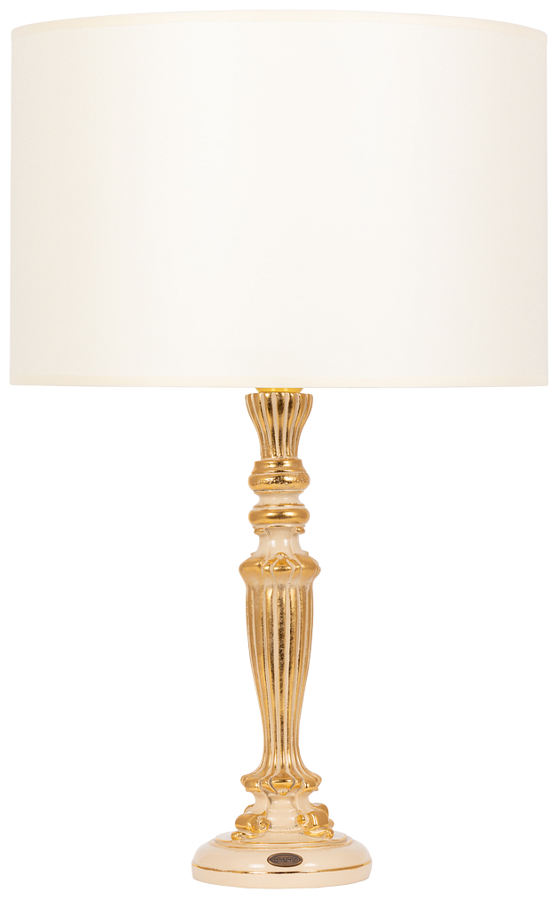 Настольная лампа Bogacho Богемия бежевая с кремовым абажуром Винтаж 2