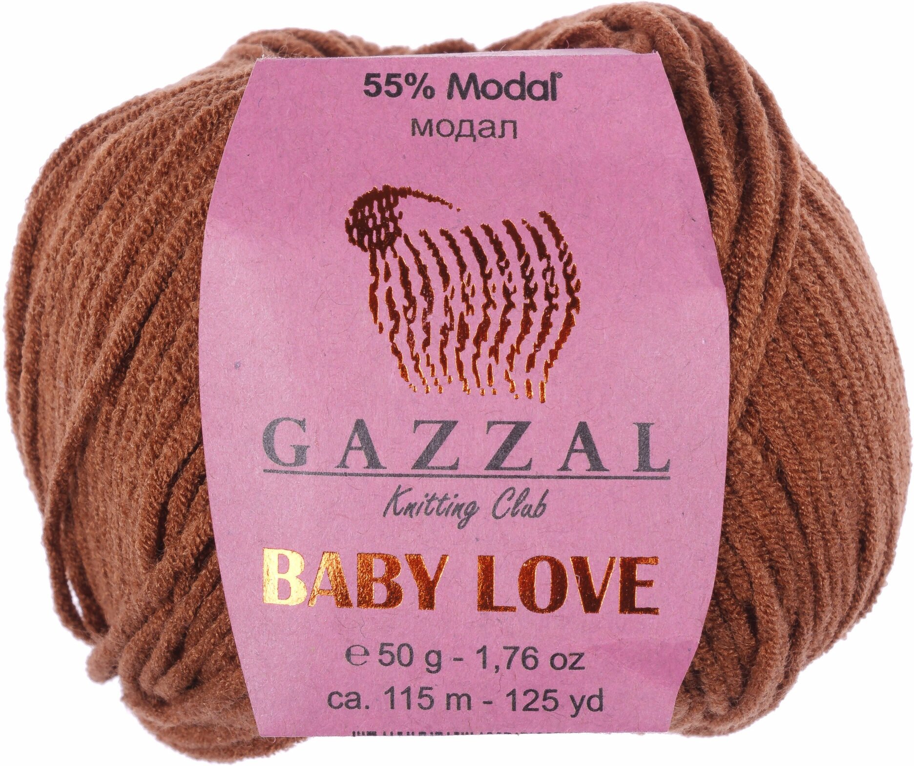 Пряжа Gazzal Baby Love 55%модал/45%акрил 115м 50г 1шт