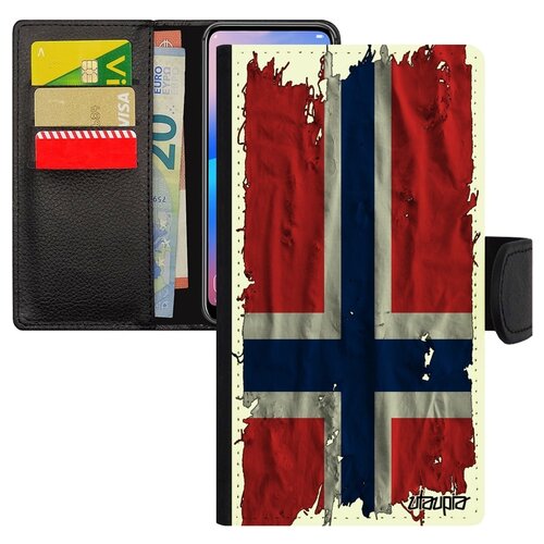 фото Чехол-книжка для телефона galaxy a5 2017, "флаг норвегии на ткани" государственный страна utaupia