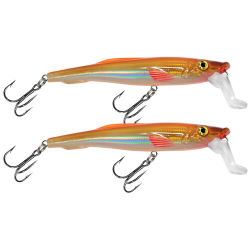 фото Воблер aqua снеток sr 80mm, набор 2шт, цвет 122 (оранжевая спинка)