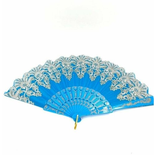 Складной веер с пластиковым основанием и рисунком Голубая мечта 249₽