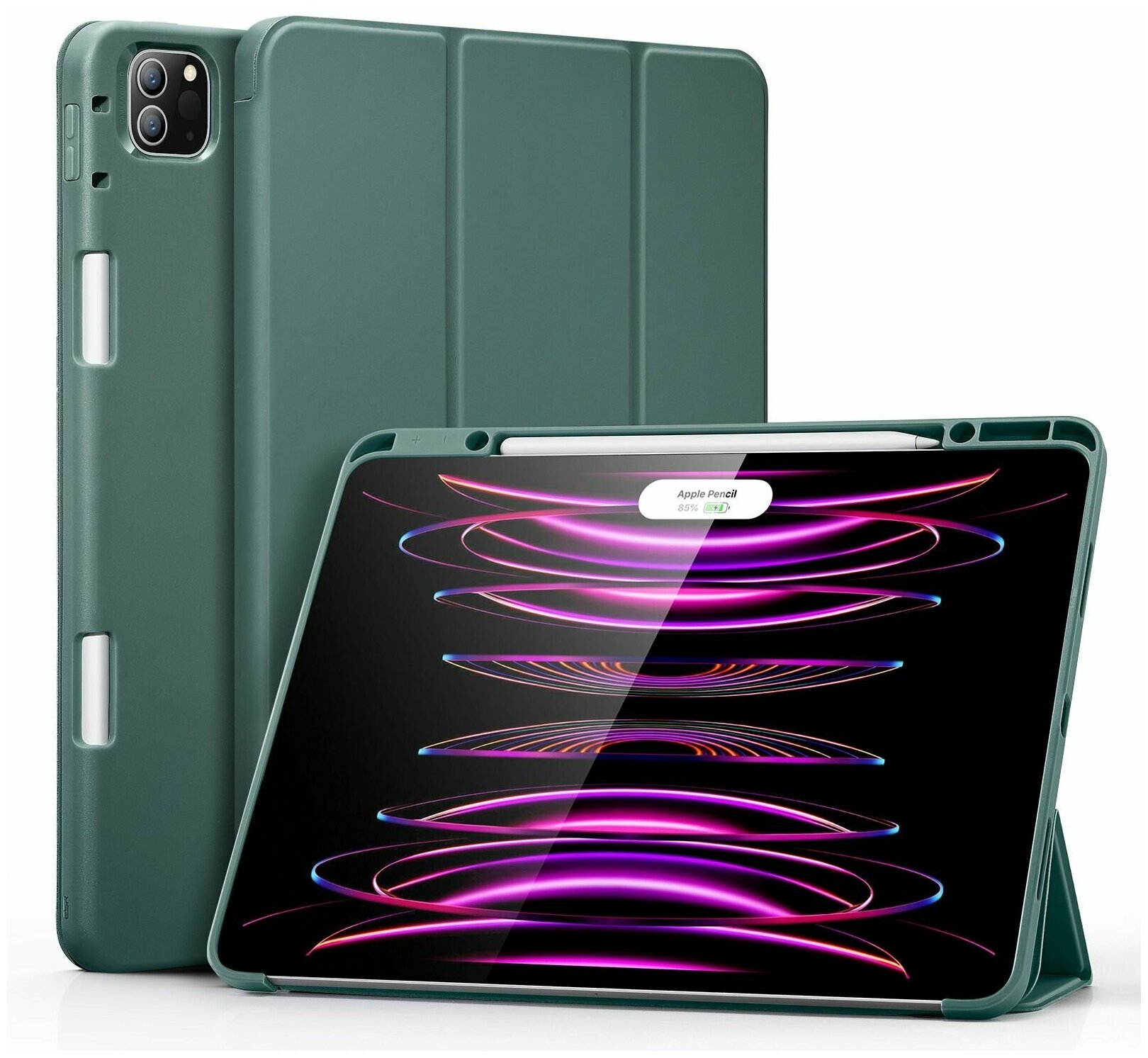 Чехол книжка ESR Rebound Pencil Case для iPad Pro 12.9 (2022/2021) - Forest Green зеленый