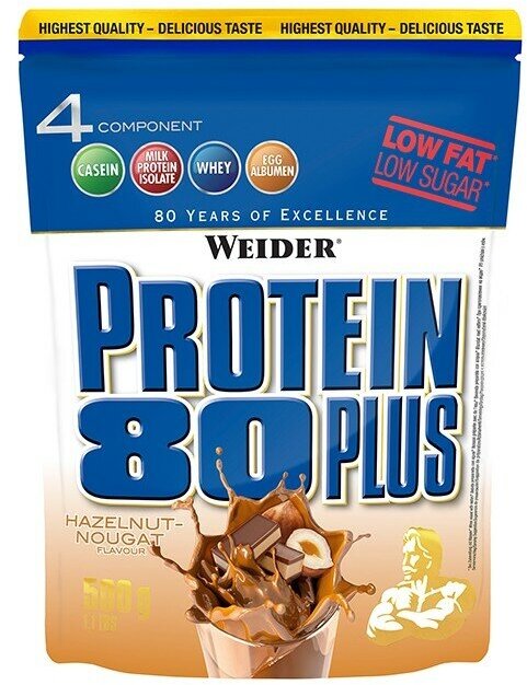 Протеин Weider Protein 80+, 500 гр, лесной орех-нуга