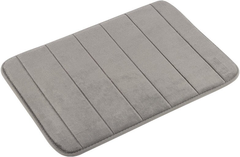 Коврик для ванной Cozy 40x60 см серый антискользящий из полиэстера с поролоном 12 см и ПВХ-подложкой плотностью 650 гр/м2