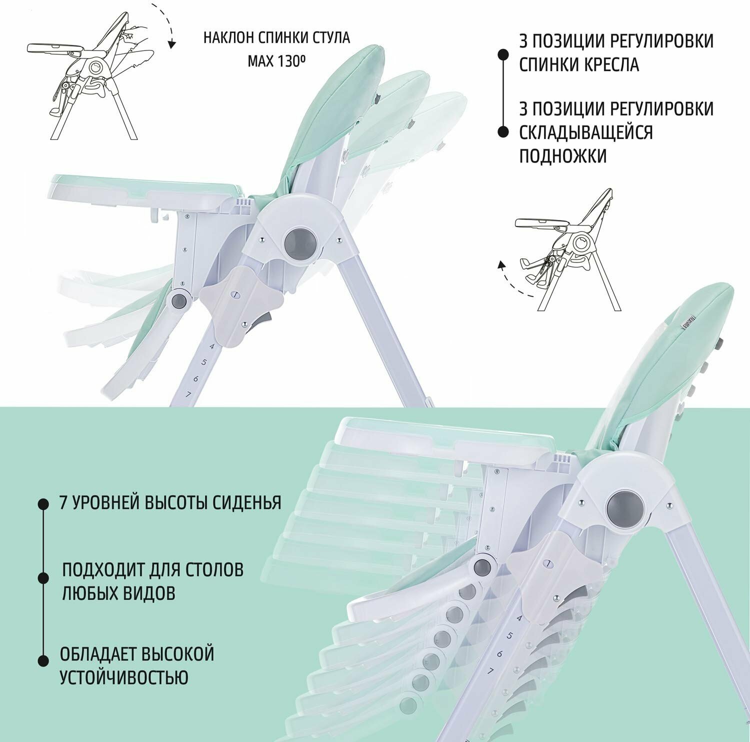 Nuovita Стульчик для кормления "Pratico", белый-оранжевый - фото №5