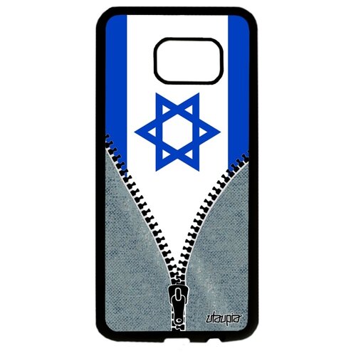 фото Чехол на телефон galaxy s7 edge, "флаг израиля на молнии" туризм патриот utaupia