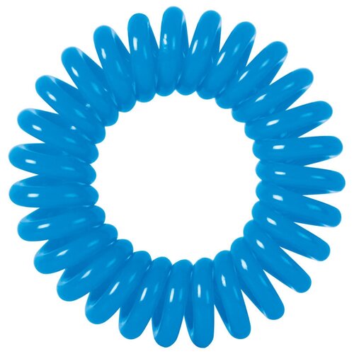 Dewal Beauty Резинки для волос, серия Пружинка, 3 шт/уп, D 50 мм, полимерный материал, цвет синий (DBR03)