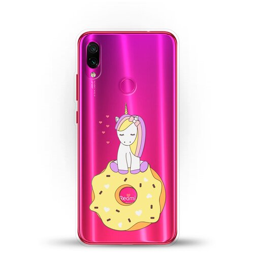 фото Силиконовый чехол единорог на пончике на xiaomi redmi note 7 andy & paul