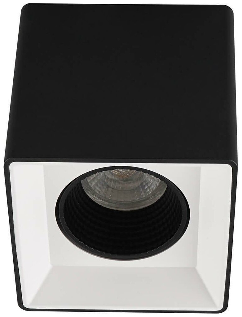DK3080-BW+BK Светильник накладной IP 20, 10 Вт, GU5.3, LED, черно-белый/черный, пластик Denkirs - фотография № 1